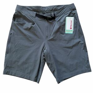 Marmot Limantour Shorts 10” Mens 34 Gray Hiking Outdoor Stretch Fit Belted NWT